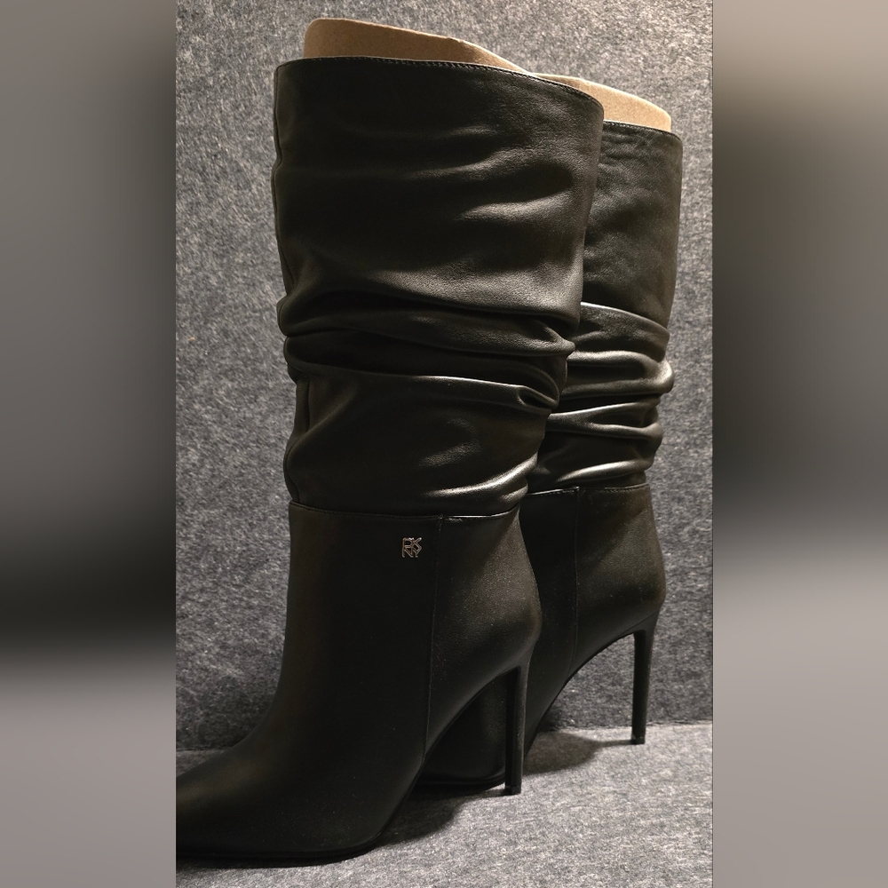 DKNY Black Slouch Heeled Boots (6.5)